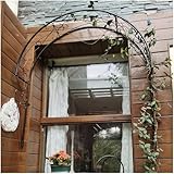 Garden Arch Trellis for Climbing Plants Rose Vines Wall Mounted Semi-Circular Rose Arch Metal Garden Arbour Pergola Archway for Window Doors Entrances