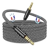 Magnetic AUX Cord, Coiled 3.5mm Audio Cable 3.3ft, Hi-Fi Sound Audio Auxiliary Input Adapter Male to Male Cord Nylon Braided for Car Stereos, Speaker, Pad, Pod, Headphones Black