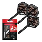 Target Darts Raymond van Barneveld K Flex Flights and Shaft System, No.2 (Intermediate, 26mm) | Pack of 3 Kflex All In One Flights, Player Edition Darts Accessories | K-Flex Dart Stem