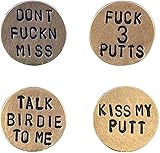 Funny Golf Ball Brown Marker for Men Adult Humor Novelty Golf Ball Markers with Funny Words Unique Golf Gag Gifts Golf Ball Markers for Men or Women Golfers,Golf Ball Markers,On-Course Accessories