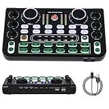 Rubehoow Podcast Equipment Bundle, Live Sound Card and Audio Interface with DJ Mixer Effects and Voice Changer, Individual Channel Design, Streaming, Voice Over, PC, Recording Studio and Gaming