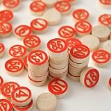 Reicyfang 90 pcs Vintage Tombola Italian Game Tombolini Tiles, Rustic Bingo Chips, Wooden Tombola Standard Tiles, Classic Bingo Game Pieces, Ideal for Custom DIY Board Game Pieces, and Arts & Crafts