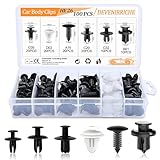 100Pcs Car Body Trim Clips, Plastic Car Retainer Clips, Bumper Mounting Clips Fender Retainer Clips Liner Fixed Clips Fasteners Tool, Universal Nylon Car Auto Body Fastener Rivet Trim Clips
