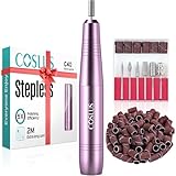 COSLUS Electric Nail Drill, Nail Files for Gel Acrylic Nature Nails, Adjustable Speed 0-20000RPM, Portable Manicure Pedicure Set with 6 Drill Bits 31 Sanding Bands, E File for Beginner Girl Women Mum