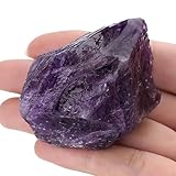 GUJOXILA 1.8"-2.2" Amethyst Raw Rough Healing Crystals Natural Stones Rocks Gemstones Protection Reiki Tumbling Cabbing Divination Meditation Fountain Stone 1pcs