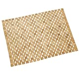 DIVCHI Bamboo Bath Mat Luxury Roll Up Shower Bath Mats with Anti-Slip Rubber Feet Environment Friendly Foldable Rectangular Wooden Multipurpose Duck Board for Bathroom Kitchen & Spa