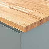 domli Solid Oak Kitchen Worktop | 2000mm x 620mm x 40mm | Premium Wood Worktops | Oak Wooden Timber Counter Tops | Cut To Size Customisation Available | Real Wood Block Stave Kitchen Countertops