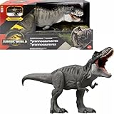 Mattel Jurassic World Rebirth Super Colossal Tyrannosaurus Rex Action Figure, T-Rex Dinosaur Toy Swallows Minis, Movie-Accurate Posable​​​, JGB52