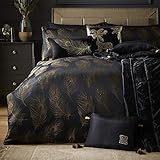 Laurence Llewelyn-Bowen - Dandy - Jacquard Woven Duvet Cover Set - King Bed Size in Black & Gold