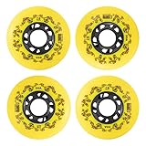 4-Pack Inline Skate Wheels Outdoor 90A Freestyle Durable Tire72mm 76mm 80mm for Choose Hockey Roller Blades Replacement Wheel (76MM, Yellow)