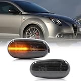 njssjd Sequential LED Side Indicator Repeater Lights for Alfa Romeo 147 GT 937 Mito 955 F.iat Bravo II MK2 CAN-bus Error Free Smoke Lens Dynamic Led Indicators Side Blinker Turn Signal Lamps