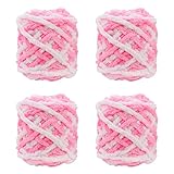 4Pcs 100g Knitting Yarn Acrylic Crochet Yarn Set Bonbons Assorted Colour Wool Knitting Soft Packs Colourful Acrylic Yarn Skeins Large Yarn Crochet Thread Kit for Blankets Sweaters Shoes Hats Scarves B