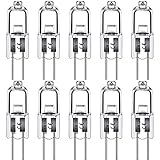Levidon G4 Halogen Light Bulbs 20W 12V Clear Capsule 2 Pin Lamp Bulb Halogen Pin Base Warm White Dimmable 10 Pack