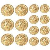 Ymapinc 14pcs Metal Gold Blazer Buttons Set - 18mm & 23mm Gold Buttons for Suits, Jacket, Coats & Uniforms