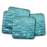 4 Set - Teal Stone Wall Coaster - Marble Blue Interior Design #15835