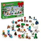 LEGO Minecraft Advent Calendar 2025 for 7+ Year Old Boys & Girls - Christmas Countdown Toy with 24 Surprises incl. Minifigures & Mini Builds - Gaming Gift - 21280