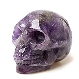 AITELEI 2" Nature Hand Carved Gemstone Skull Statue,Healing Crystal Stone Human Reiki Skull Figurine Statue Sculptures