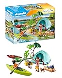 Playmobil 71425 Family Fun Campsite with Campfire, exciting outdoor adventure at the campsite, canoeing and campfires, fun imaginative role-play, playsets suitable for children ages 4+