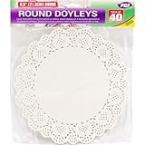 40 X White Round LACE DOYLEYS - 22cm/8.5" Quality Disposable Paper mats Great for Entertaining and Parties