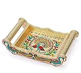 Estationeryhouse Handcrafted Tray fancy indian traditional minakari work peacock wedding gift