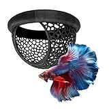 BlubberCove Floating Aquarium Hide - Safe Cave Ornament Decoration for Betta, Cory, Fish and Shrimp. Unique Floating Tunnel Decor for Fish Tanks Accessory Accessories Encourages Breeding (Black)