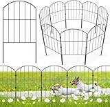 WELDUN Garden Fence, Total 320CM(L) x 61CM(H) 10 Pcs Fencing Animal Barrier, Rustproof Metal Fence Panels, Decorative Fences and Borders for Dogs, Flower Bed, Patio
