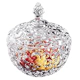 Candy Sweet Jar with Lid Lead Free Decorative Bowl for Candy Buffet Sugar Bowl Cookie Jars Apothecary Glass Bonbon Sweet Jars, Easter Chirtmas Xmas Party Candy Bowl (1 x sugar jar)