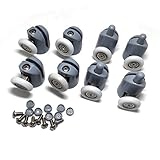 Linwnil Shower Door Rollers, 8 Pcs Set, 25mm Diameter, Bathroom Replacement Parts