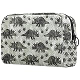 Jurassic Dinosaur Fossil Cosmetic Bag for Women, Travel Toiletries Bags Large Makeup Handy Pouch Organiser Bag with Zipper