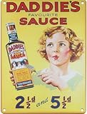 Small Daddies Sauce Metal Advertising Wall Sign Retro Art