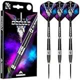 Mission Darts Occult 90% Tungsten Barrel Steel Tip Premium Dart Set, Black and Coral, Shafts and Flights, 25g (D1646)