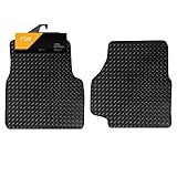 FSW - Tailored Mats - Fits LANDROVER Defender 90 & 110 1983-2016- HEAVY DUTY 3mm Rubber Matting - Anti Slip Mat - Waterproof, Non Slip Car Floor Mat, with Anti Slip Backing - 2 Rubber Floor Mat Set
