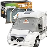 Xtremeauto External Zip Turn Down Silver Thermal Screen Cover for Fiat Ducato, for Peugeot Boxer, for Citroen Relay X250/290 (2006-2025) - Campervan Motorhome Cab Insulation Blind Windscreen Cover