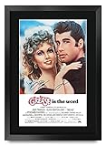 HWC Trading A3 FR Grease Movie Poster Olivia Newton John John Travolta Signed Gift FRAMED A3 Printed Autograph Film Gifts Print Photo Picture Display