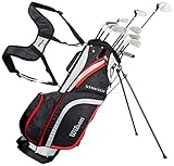 Wilson Men's Stretch Golf Club 10Club Set with Stand Bag, Black/Grey/Red