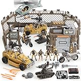 JOYIN Military Base Toys Set - Including Base, Vehicles, Army Men Action Figures and Weapon Gear Accessories