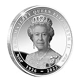 Silver/Gold Queen Elizabeth II Commemorative Coins, 1926-2022 Queen Elizabeth II Platinum Jubilee Commemorative Coins, Her Majesty British Queen Elizabeth II Souvenir, Coins For Collectors Royal