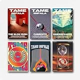 Yuangoes A Set Of 6 Tame Poster Impala Music Album Vintage Cover Poster Wall Art Canvas Posters Room Decorative Aesthetic Poster Print Decor Posters 08x12inch(20x30cm) Style