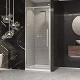 Coram Premier Pivot Shower Door 800mm 8mm Safety Glass Chrome Easy Clean