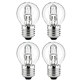 Lampwise 4X 28W (40W) Halogen Clear Golf Ball Bulb - E27 Base, Warm White, Dimmable