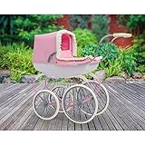 The Cherished Collection Carriage Pram - Includes: Traditional Carriage Pram, With Fabric Hood And Cover - Dimensions: 32 X 61 X 21cm (Approx.) - Height: 65cm