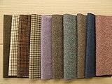 British Tweed 100% Pure Wool Tweed Remnants Offcuts Patchwork Crafts 10 Pieces 23x23cm (9")