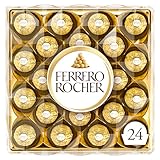 Ferrero Rocher Chocolate Gift Box for Christmas, Covered in Milk Chocolate and Nuts, Box of 24 (300g)