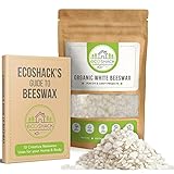 Ecoshack Organic White Beeswax Pellets - Natural Bees Wax for Face, Body, Skin Care DIY, Lip Balm and Soap Making Supplies - Easy Melt Candle Making - Cosmetic Grade Eco Friendly Products (500g)