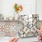 20pc Tile Stickers,Retro Traditional Wall Tile Transfers Stickers Self-Adhesive Peel and Stick Waterproof Kitchen Bathroom DIY Backsplash (6x6in,15x15cm)