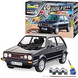 Revell Gift Set 05694 "35 Years VW Golf 1 GTI Pirelli 1:24 Scale Unbuilt Plastic Model Kit with Contacta Professional Glue, Paintbrush & Selected Aqua Color Paints