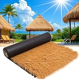 BXZAY Artificial Thatch Straw Roof Roll,Thatch Roofings for Tiki Bar,Synthetic Thatch Grass Roof for Shed Decor,Mexican,Palapa,Plam,Duck Blind Grass Decor,Waterproof,low Maintenance