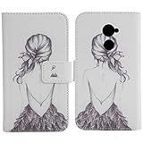 Lankashi Painted Flip Wallet-Design PU Leather Cover Skin Protection Case For Vodafone Smart V8 5.5" (Back Girl)