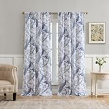 Laura Ashley Belvedere Window Curtains with Rod Pocket, 96-inch Length, 2 Panels Set, Canvas Light Filtering, White