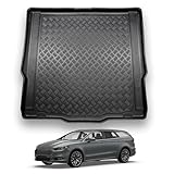 NOMAD Ford Mondeo (2015+) Boot Liner [Estate Models with Spare Wheel or Repair Kit] Tailored Car Floor Mat Protector Non Slip Waterproof Raised Edges Compatible Custom Accessory Dog & Pet Friendly